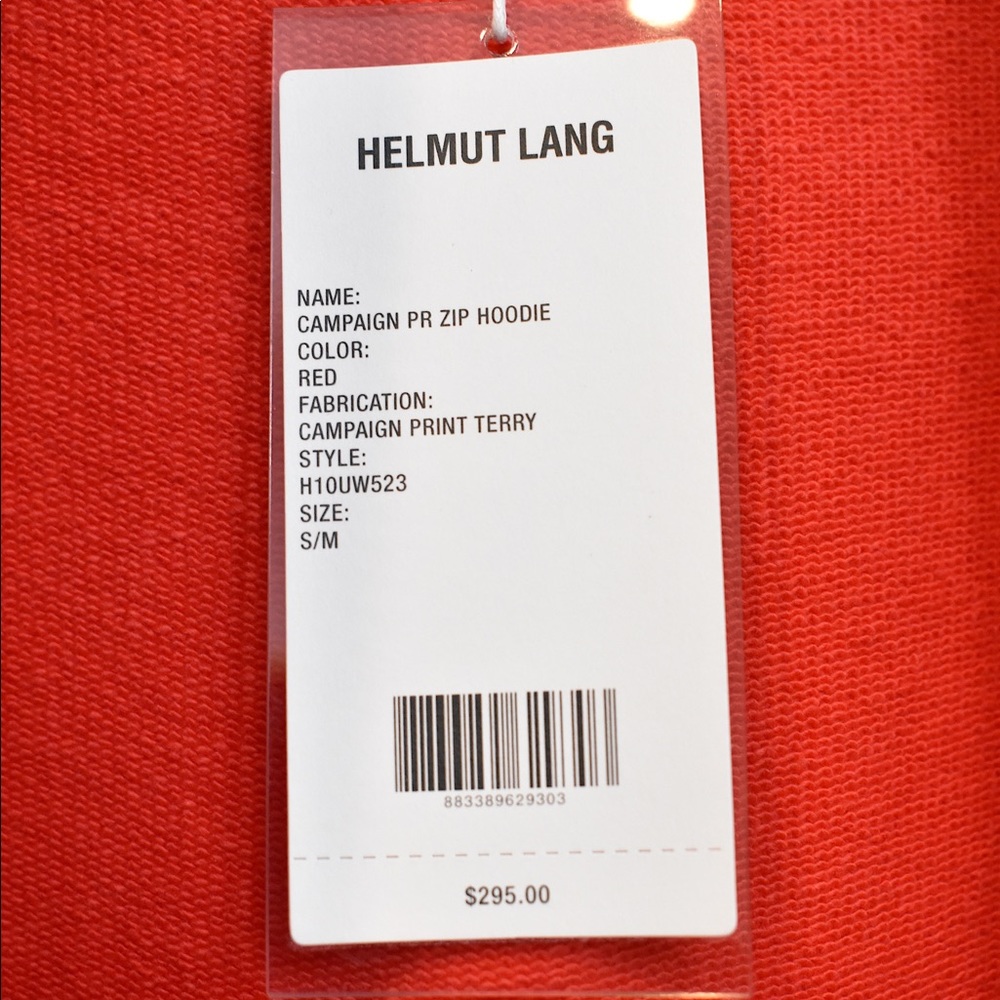 HELMUT LANG Red Campaign Logo Hoodie - Picture 8 of 8